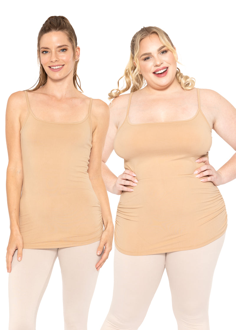 Women's Oh So Soft Ruched Hips Long Camisole 2 Pack