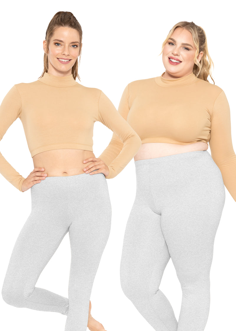 Long Sleeve Mock Neck Sports Crop Top