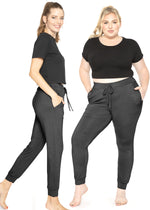 Women’s Premium Stretch Modal Cuff Joggers Pants with Pockets