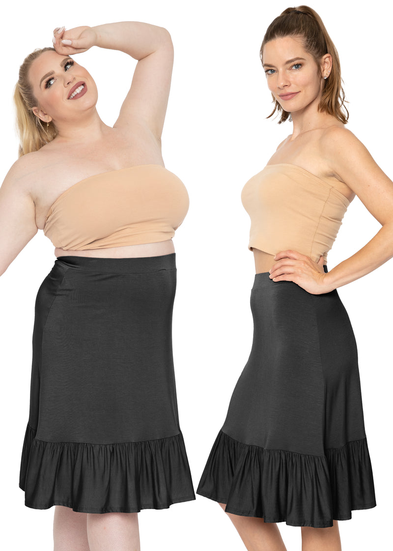 Premium Stretch Rayon Mermaid Ruffle Midi Skirt – Stretch Is Comfort