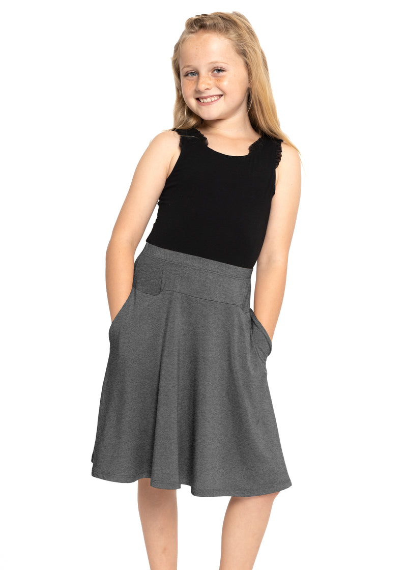 organic cotton grey school skirt | Pleated school skirt, Grey school skirts,  Kids outfits girls