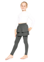 Girl's Oh So Soft High Waisted Double Layer Skater Skirt with Built in Leggings