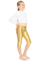 Girl's Metallic Mystique Stretch Knee Length Capri Leggings