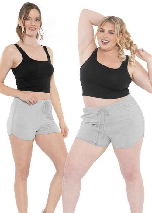 Oh So Soft Faux Drawstring Dolphin Hem Shorts