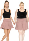Women's Junior and Plus Size Flowy Skort Wide Leg Shorts (Skirt / Shorts) with Pockets