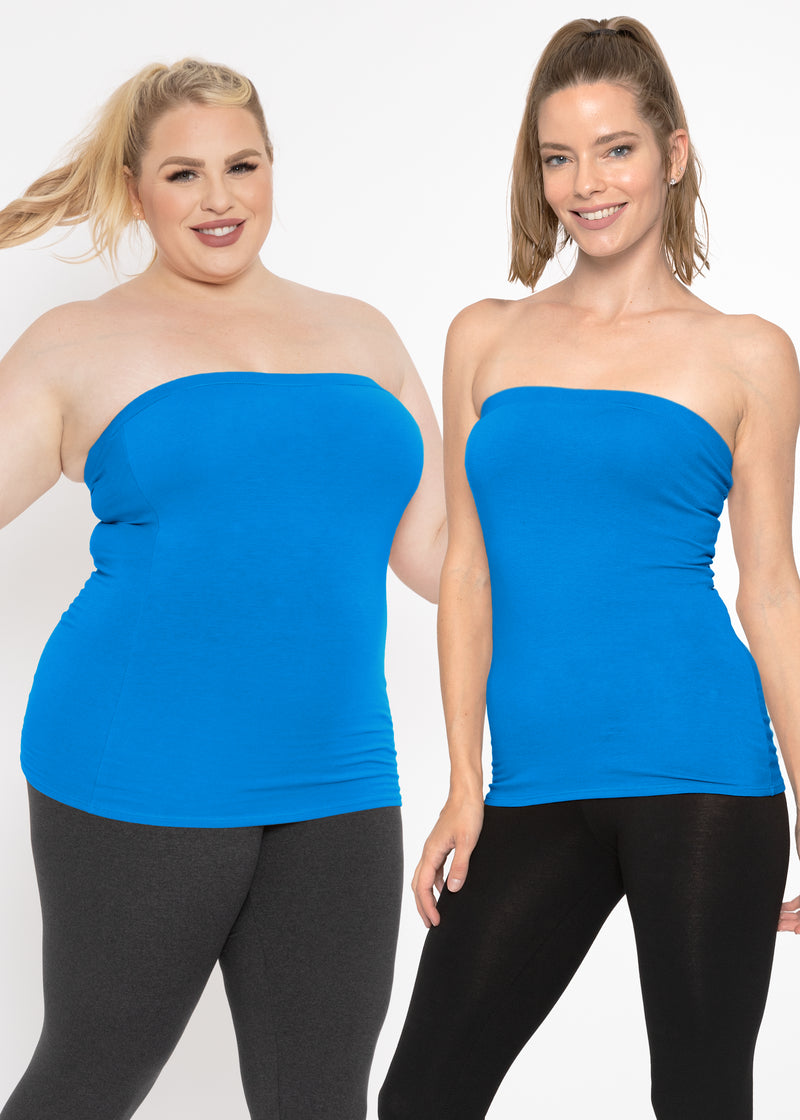 Stretch Is Comfort Women s Cotton Strapless Tube Top Adult Xsmall 5X Size 2XL Black