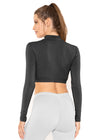 Long Sleeve Mock Neck Sports Crop Top