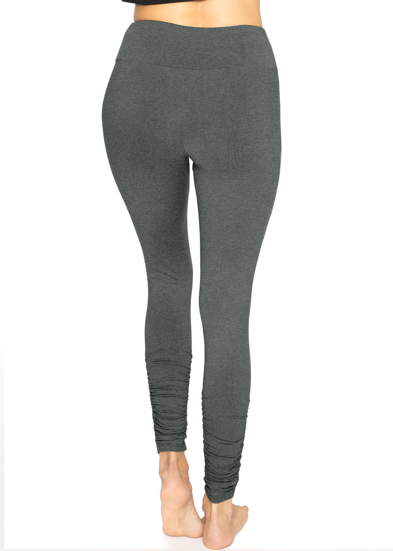 Oh So Soft High Waist Stretch Leggings with Ruched Ankle Detail