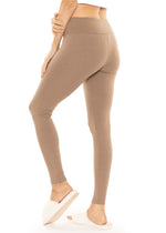 Classic Ribbed High Waist Leggings Comfy Stretch Pant