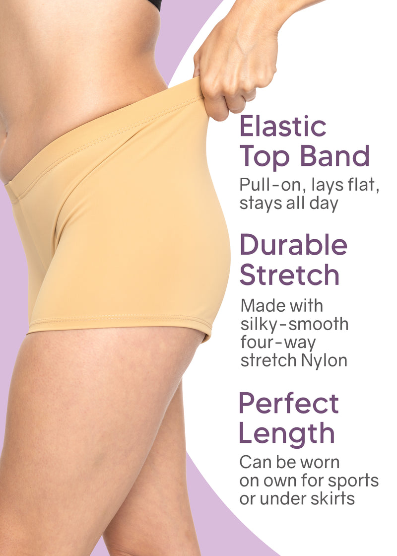 Women's Nylon Stretch Booty Shorts