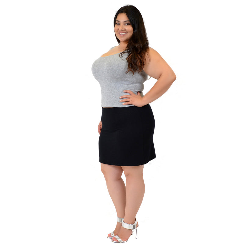 Plus Size Rayon Mini Skirt