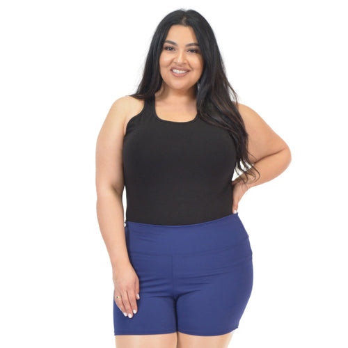 Plus Size Stretch Performance High Waist Athletic Booty Shorts