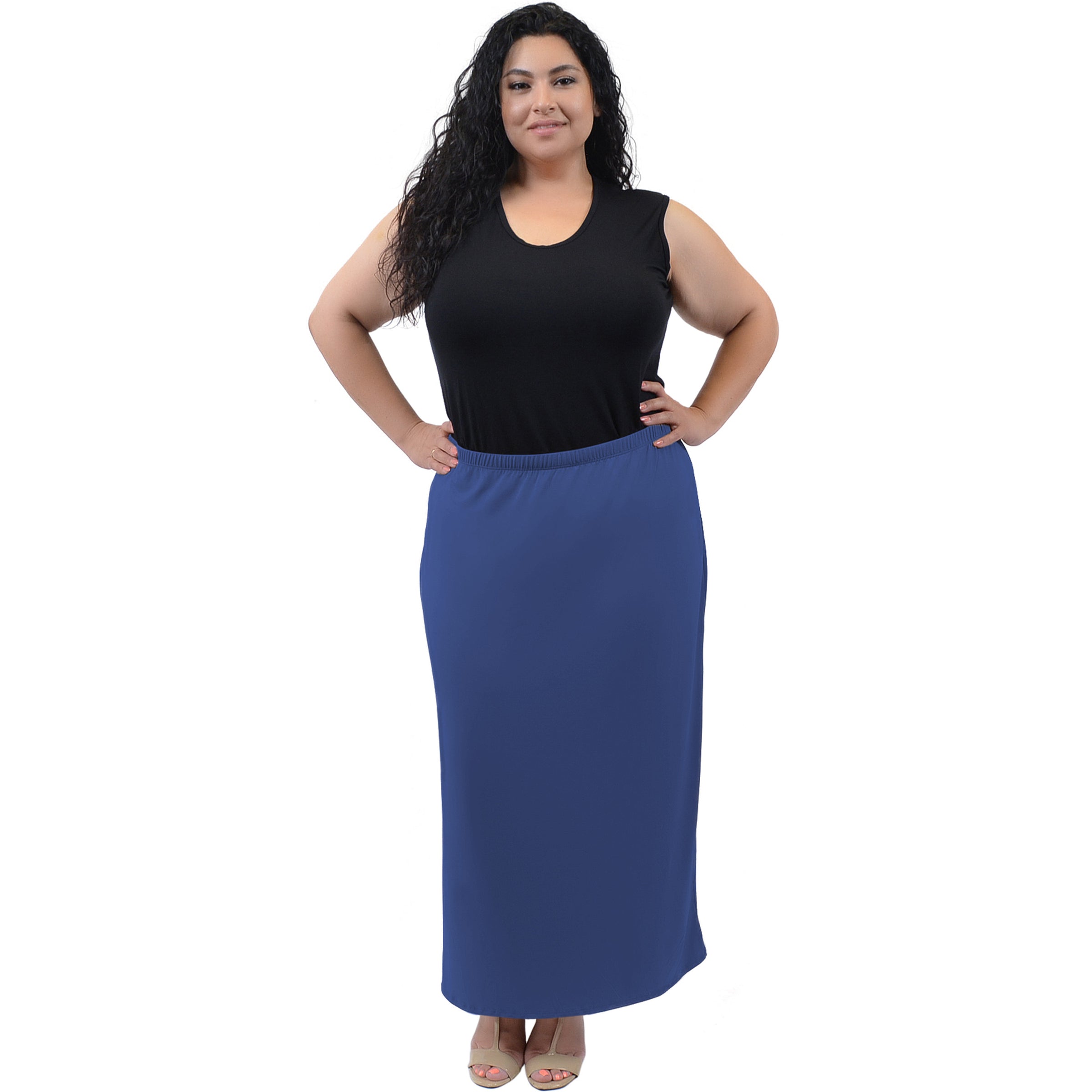 Plus Size Long Tube Skirt 3X 20 22 Black by Stretch Is Comfort