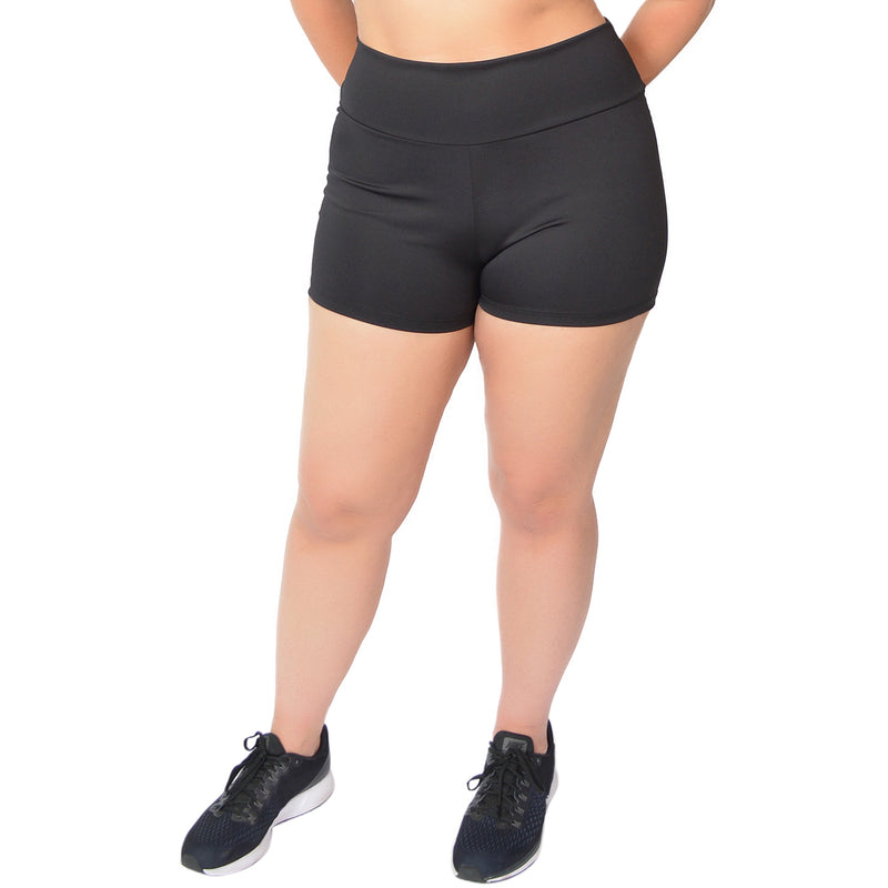 Plus Size Stretch Performance High Waist Athletic Booty Shorts